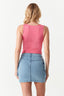 Bright Pink Slinky Square Neck Top - Select Fashion