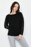 Black Mesh Insert Top - Select Fashion