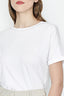Optic White Embellished Roll Sleeve Top - Select Fashion