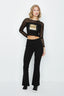Black Official Mesh Panel Top - Select Fashion