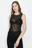 Black Diamante Mesh Top - Select Fashion