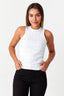 Optic White All Over Square Diamante Top - Select Fashion