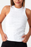 Optic White All Over Square Diamante Top - Select Fashion