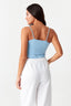 Baby Blue Verticle Diamante Trim Bodysuit - Select Fashion