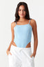 Baby Blue Verticle Diamante Trim Bodysuit - Select Fashion