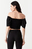 Black Broderie Angel Sleeve Ruched Top - Select Fashion