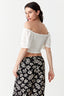 Optic White Broderie Angel Sleeve Ruched Top - Select Fashion