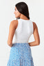 Optic White Diamante Trim Racer Top - Select Fashion