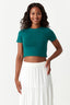 Ivy Green Basic Fitted Crop Tee - Select Fashion