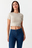 Stone Basic Fitted Crop Tee - Select Fashion