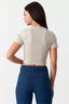 Stone Basic Fitted Crop Tee - Select Fashion