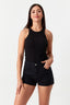 Black Ribbed Scoop Vest - Select Fashion