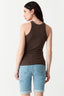 Earth Brown Ribbed Scoop Vest - Select Fashion