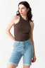 Earth Brown Ribbed Scoop Vest - Select Fashion