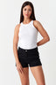 Optic White Ribbed Scoop Vest - Select Fashion