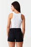 Optic White Ribbed Scoop Vest - Select Fashion
