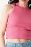 Hot Pink Ribbed Racer Crop Vest - Select Fashion