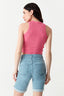 Hot Pink Ribbed Racer Crop Vest - Select Fashion