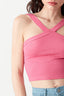 Hot Pink Wide Strap Diamond Halter Neck Top - Select Fashion