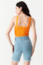 Tangerine Wide Strap Diamond Halter Neck Top - Select Fashion