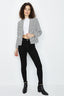 Mono Stripe Roll Sleeve Ponte Jacket - Select Fashion
