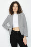 Mono Stripe Roll Sleeve Ponte Jacket - Select Fashion
