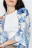 Blue Leaf Print Kimono Cover Up - Select Fashion