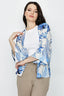 Blue Leaf Print Kimono Cover Up - Select Fashion