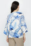 Blue Leaf Print Kimono Cover Up - Select Fashion