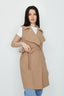 Camel Belted Sleeveless Jacket - Select Fashion