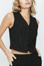 Black Pinstripe Waistcoat - Select Fashion