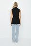 Black Belted Longline Waistcoat - Select Fashion