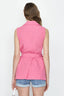 Pink Belted Longline Waistcoat - Select Fashion