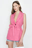 Pink Belted Longline Waistcoat - Select Fashion