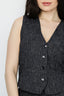 Navy Textured Tailored Waistcoat - Select Fashion