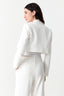 White Crop Tailored Jacket - Select Fashion