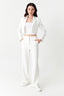 White Crop Tailored Jacket - Select Fashion