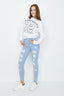 Bleach Wash Denim Ripped Mid Rise Jeans - Select Fashion