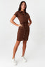 Chocolate Button Through Utility Dress - Select Fashion
