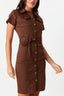 Chocolate Button Through Utility Dress - Select Fashion