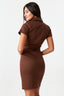 Chocolate Button Through Utility Dress - Select Fashion