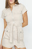 Stone Casual Belted Bodycon Dress - Select Fashion