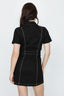 Black Contrast Stitch Casual Dress - Select Fashion