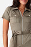 Light Khaki Casual Belted Playsuit - Select Fashion