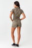 Light Khaki Casual Belted Playsuit - Select Fashion