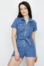 Mid Wash Denim Belted Playsuit - Select Fashion