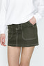 Khaki Contrast Stitch Casual Skirt - Select Fashion