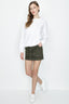 Khaki Contrast Stitch Casual Skirt - Select Fashion