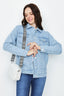 Bleach Wash Oversized Denim Jacket - Select Fashion