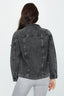 Washed Black Oversized Denim Jacket - Select Fashion